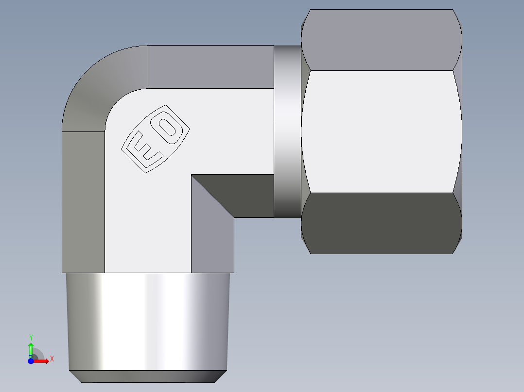 卡套式工业通用硬管接头EO_Male_stud_elbow_WE14SM71前视图