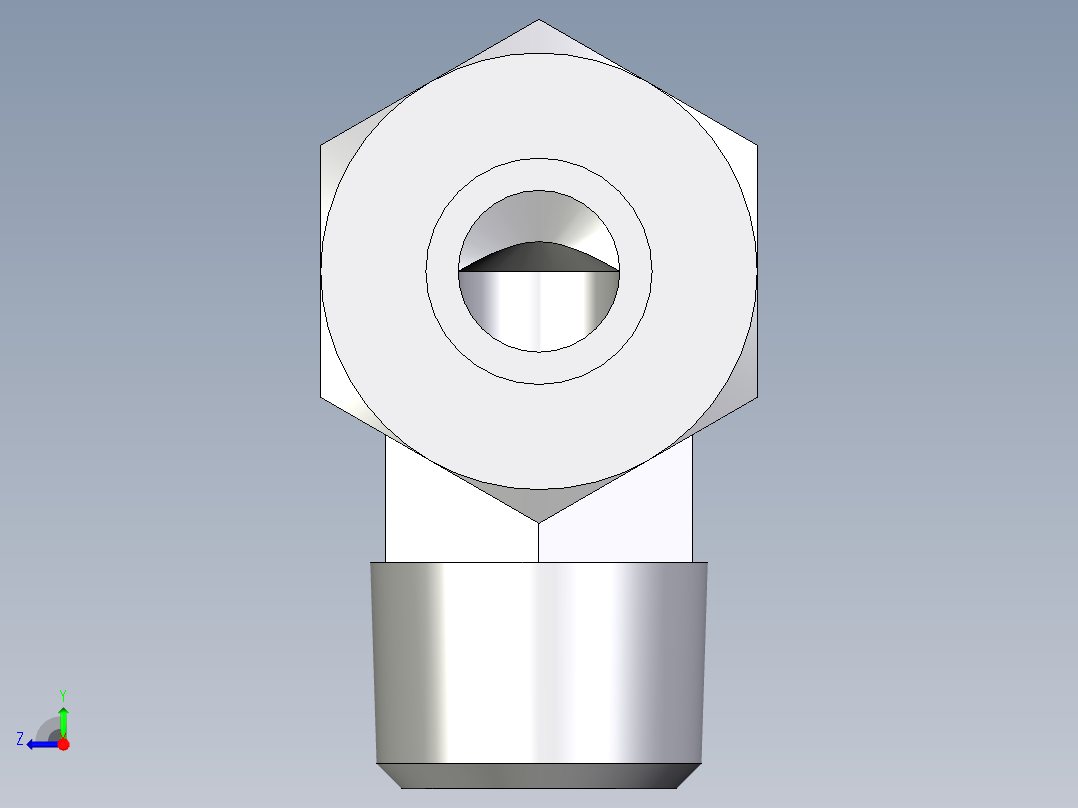 卡套式工业通用硬管接头EO_Male_stud_elbow_WE14SM71右视图