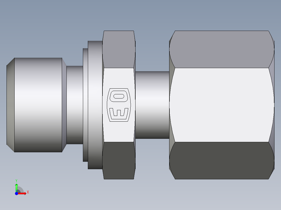 卡套式工业通用硬管接头EO_Standpipe_connector_EVGE10LMEDCF前视图