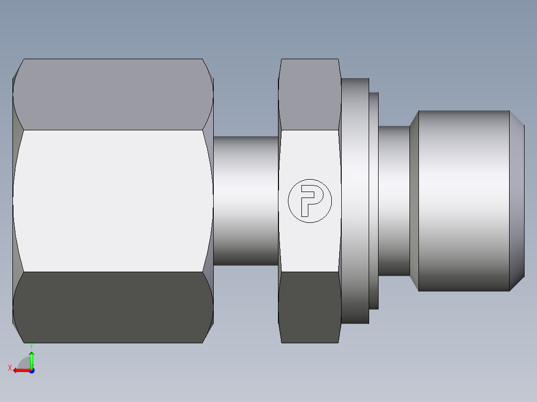 卡套式工业通用硬管接头EO_Standpipe_connector_EVGE10LMEDCF后视图
