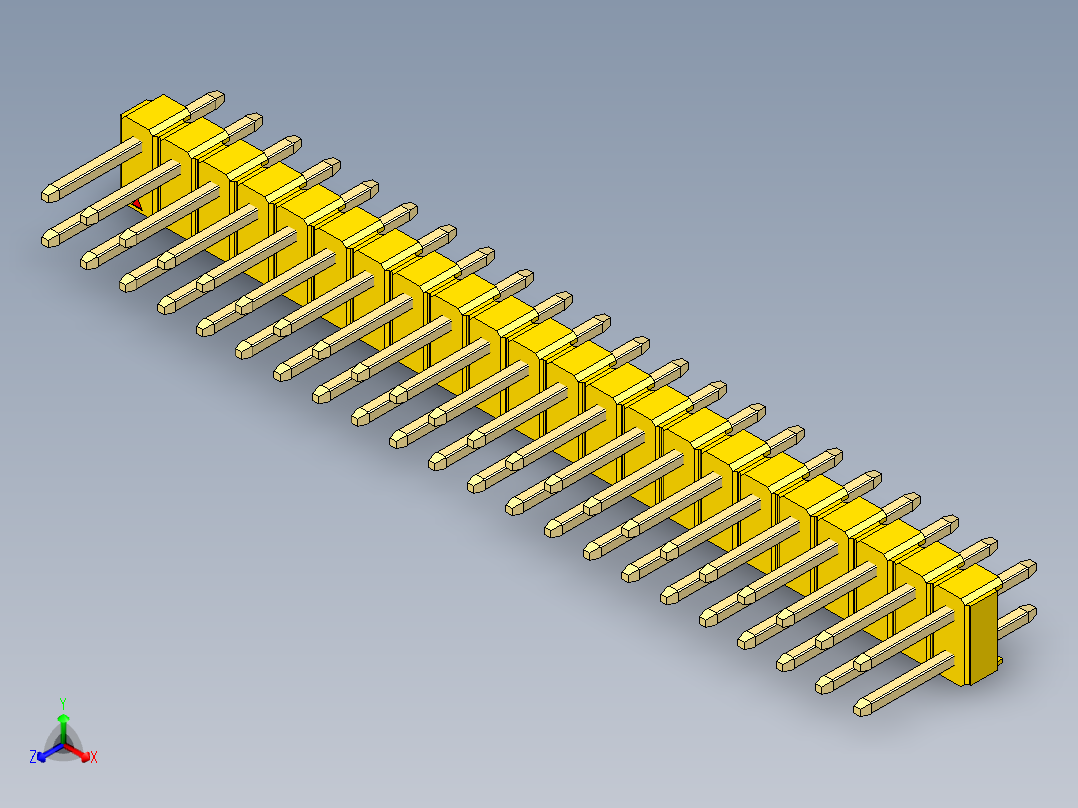 彩色公头100mil（2.54mm）系列-DS1021_yellow_2x22p_100mil_Type1_rev1.0