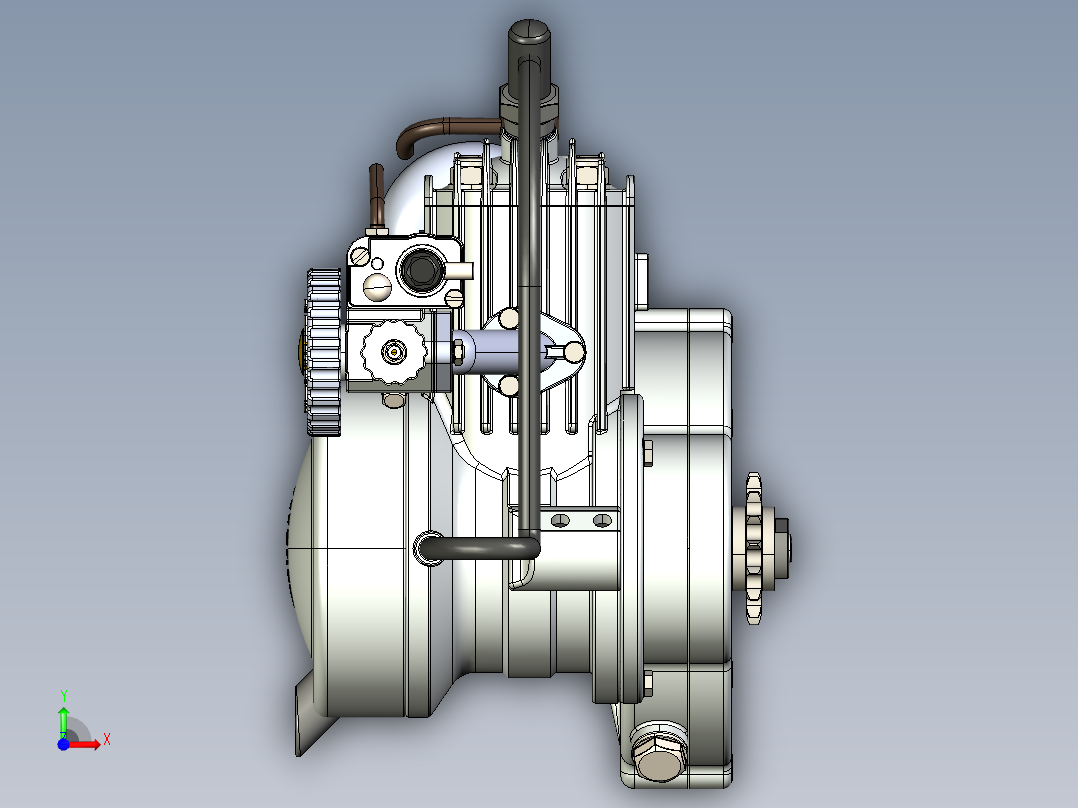 自行车发动机前视图