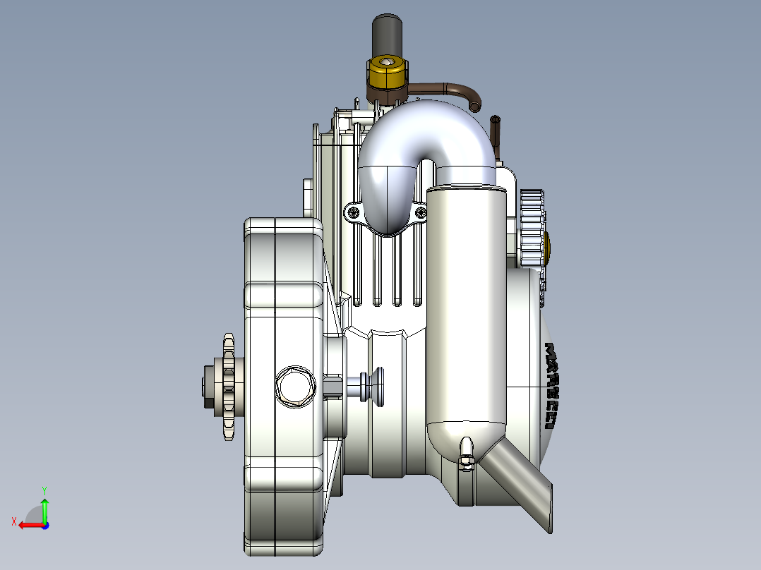 自行车发动机后视图