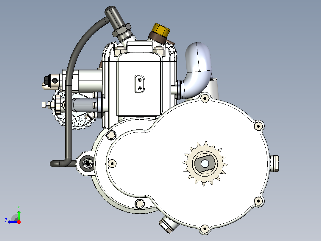 自行车发动机右视图