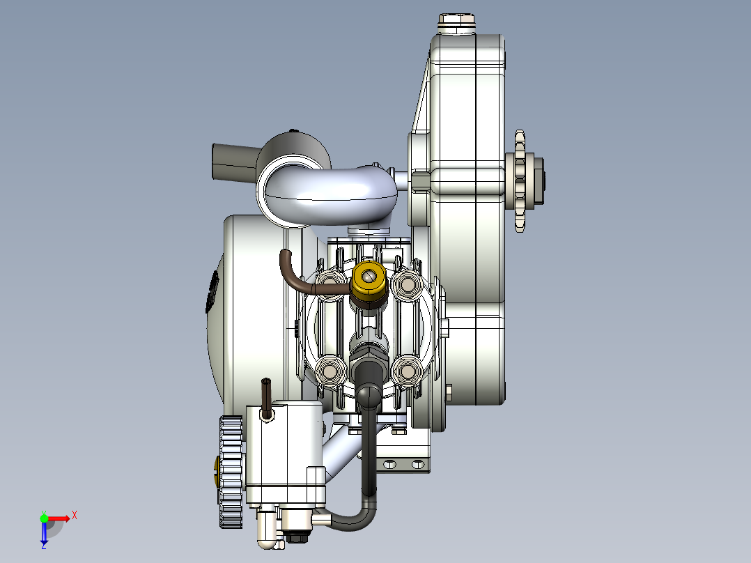 自行车发动机俯视图