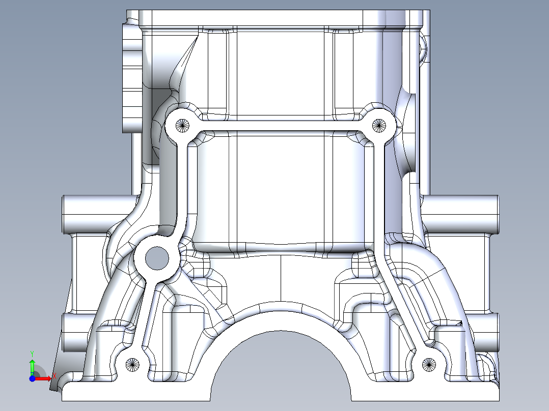 直列式6缸发动机缸体前视图
