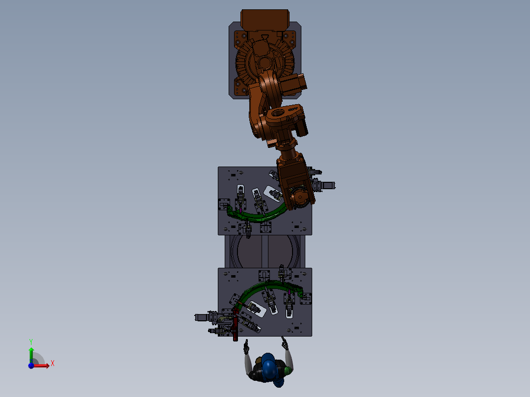 机器人焊接工装夹具系统前视图