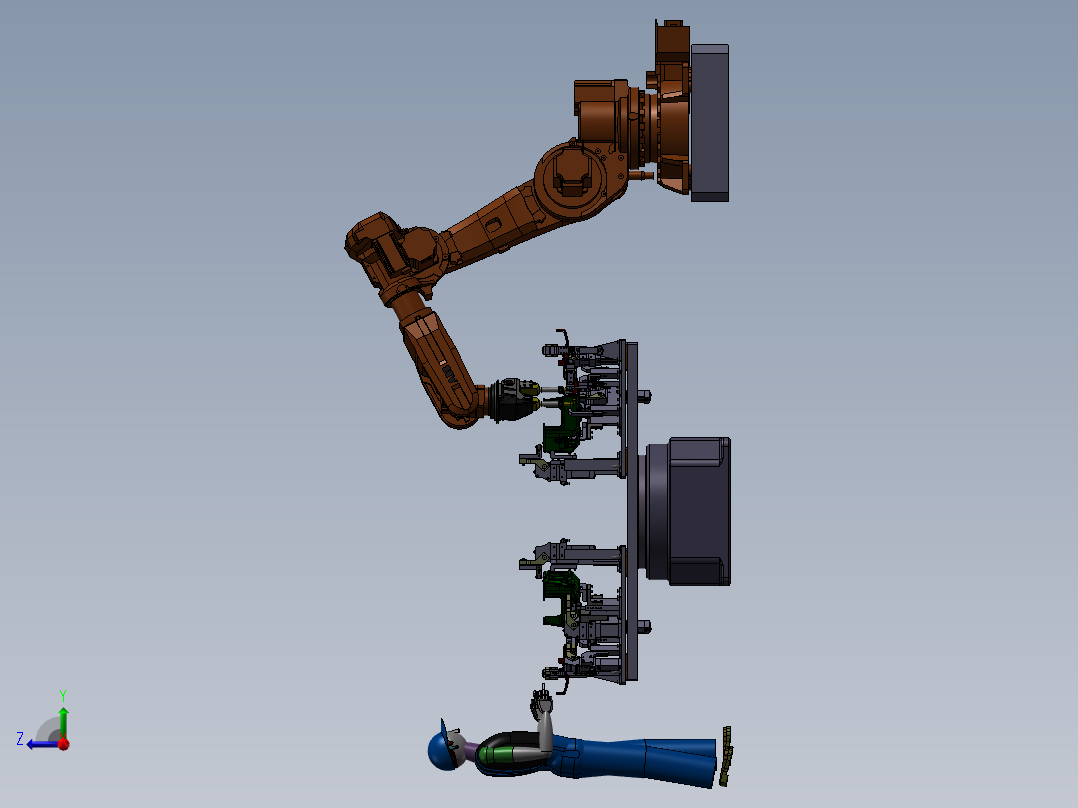 机器人焊接工装夹具系统右视图