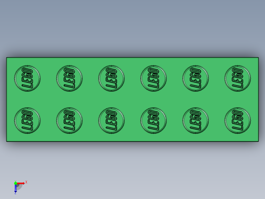 乐高套装 4421基本积木-4181135 - 2456 - 44237 Dark Green Brick 2 x 6.STEP俯视图