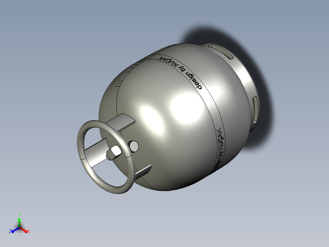 气瓶4正等轴测图
