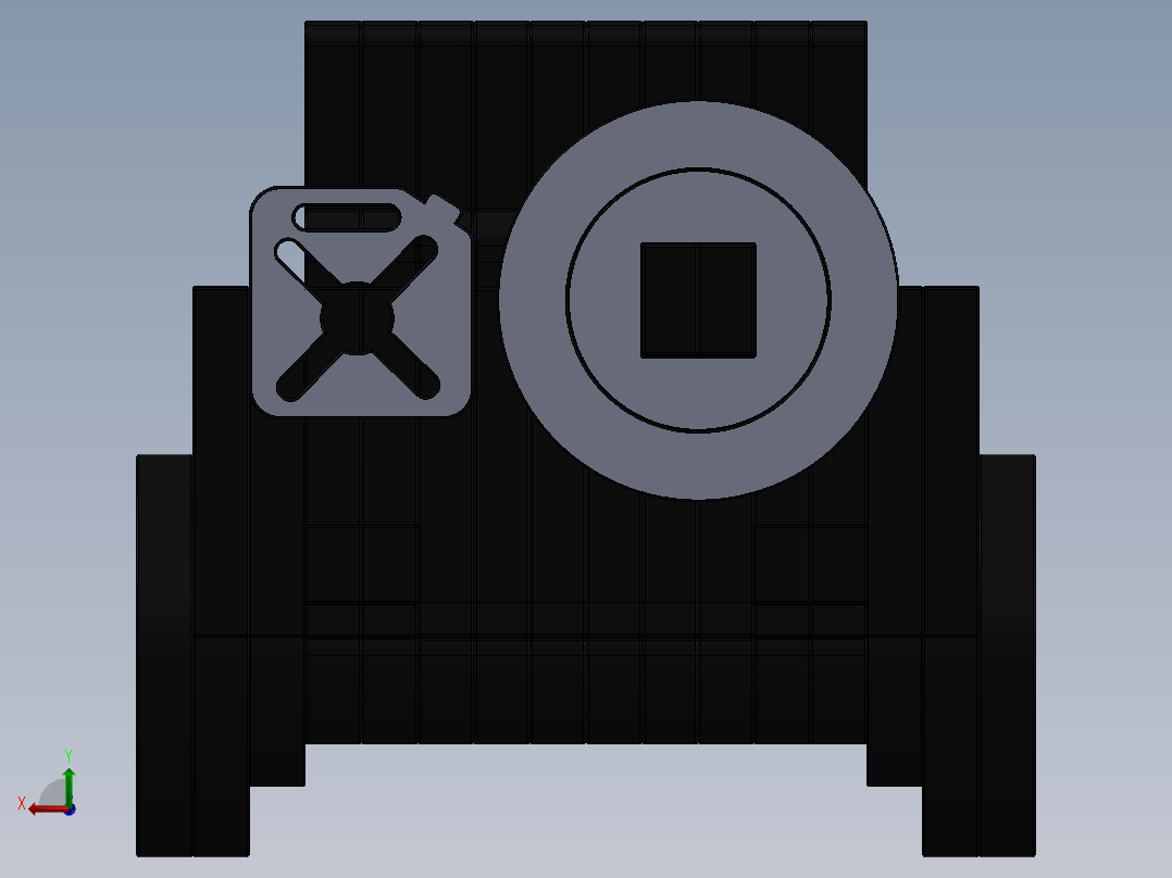 激光下料拼图吉普车AutoCAD, Parasolid, SOLIDWORKS 2016后视图