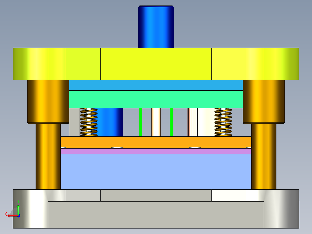 端盖级进模（CAD图+Proe三维）后视图