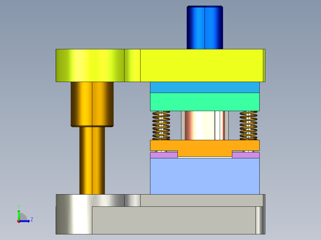 端盖级进模（CAD图+Proe三维）左视图