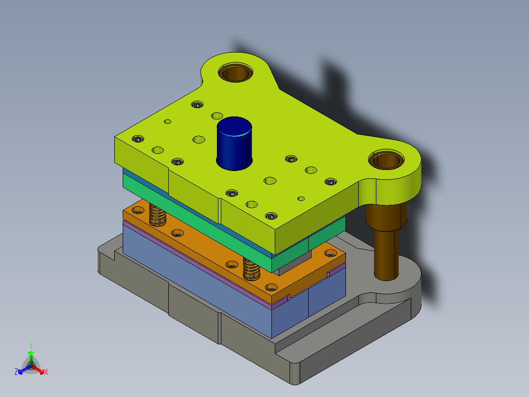 端盖级进模（CAD图+Proe三维）正等轴测图