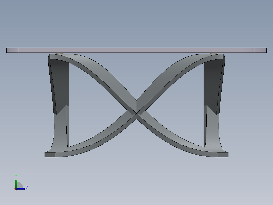玻璃咖啡桌左视图