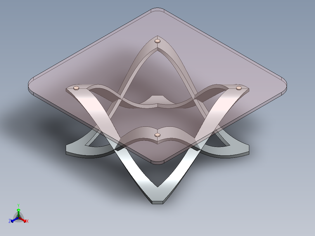 玻璃咖啡桌正等轴测图