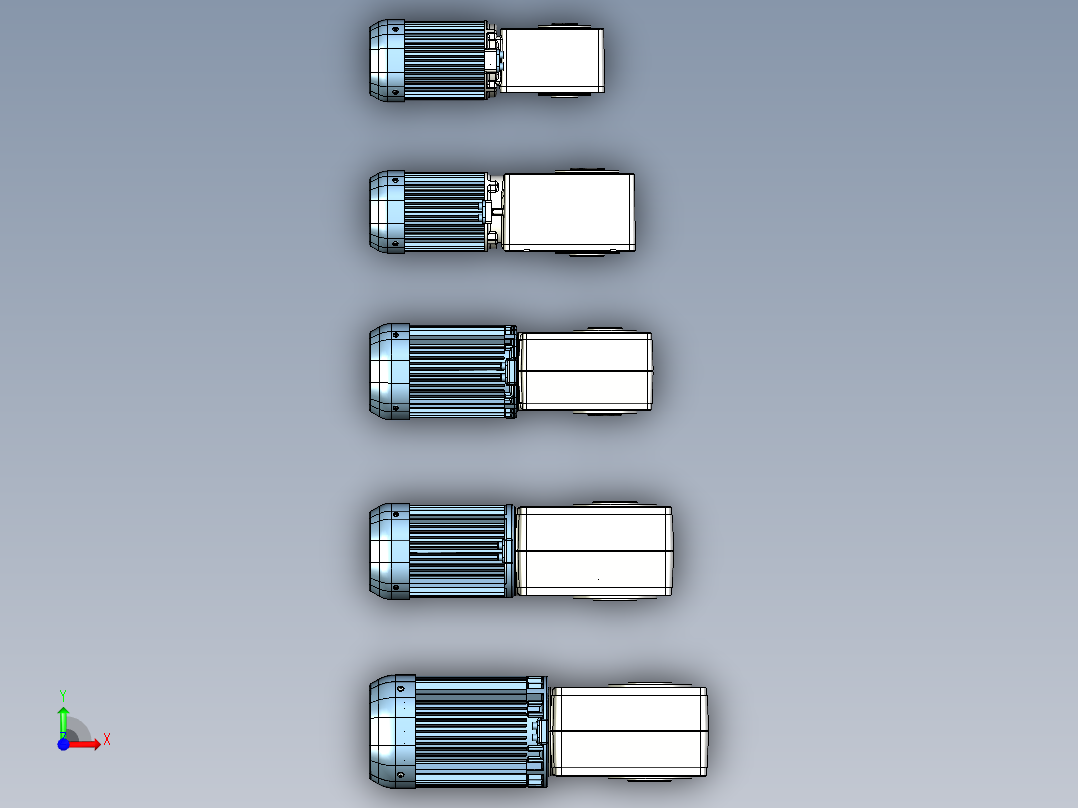 蜗轮蜗杆减速器电机前视图