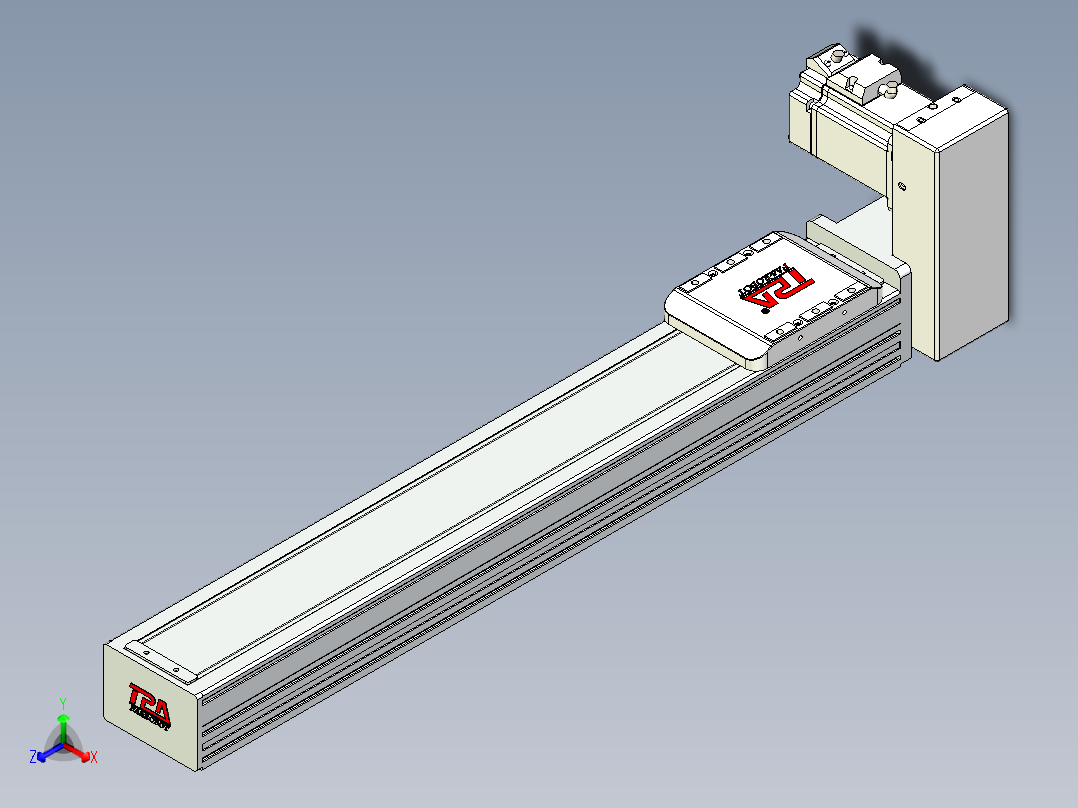 同步带全封闭直线模组TPA-HCB-85D-90-L450-LU-Y-P20-N3正等轴测图