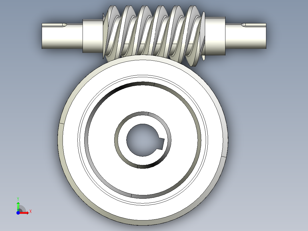 蜗轮蜗杆减速器模型17833==5前视图