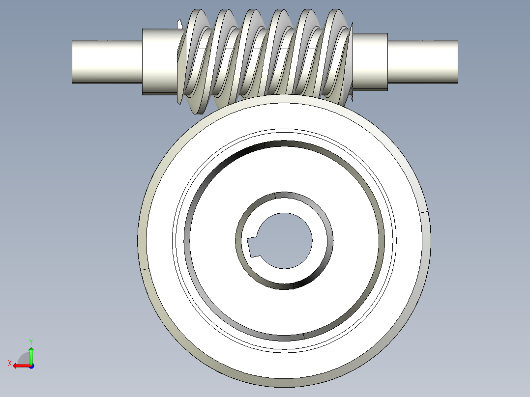 蜗轮蜗杆减速器模型17833==5后视图