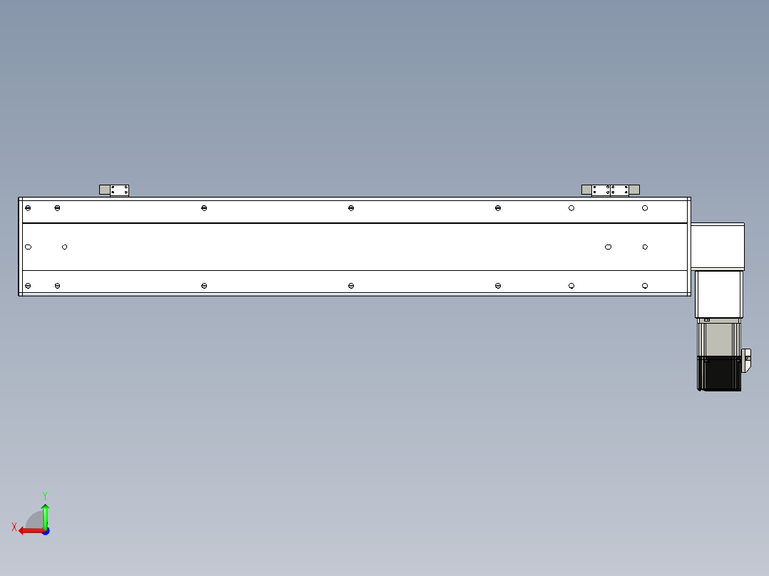 同步带滑台-半封闭B13-L90-S650-L-P40-D3后视图