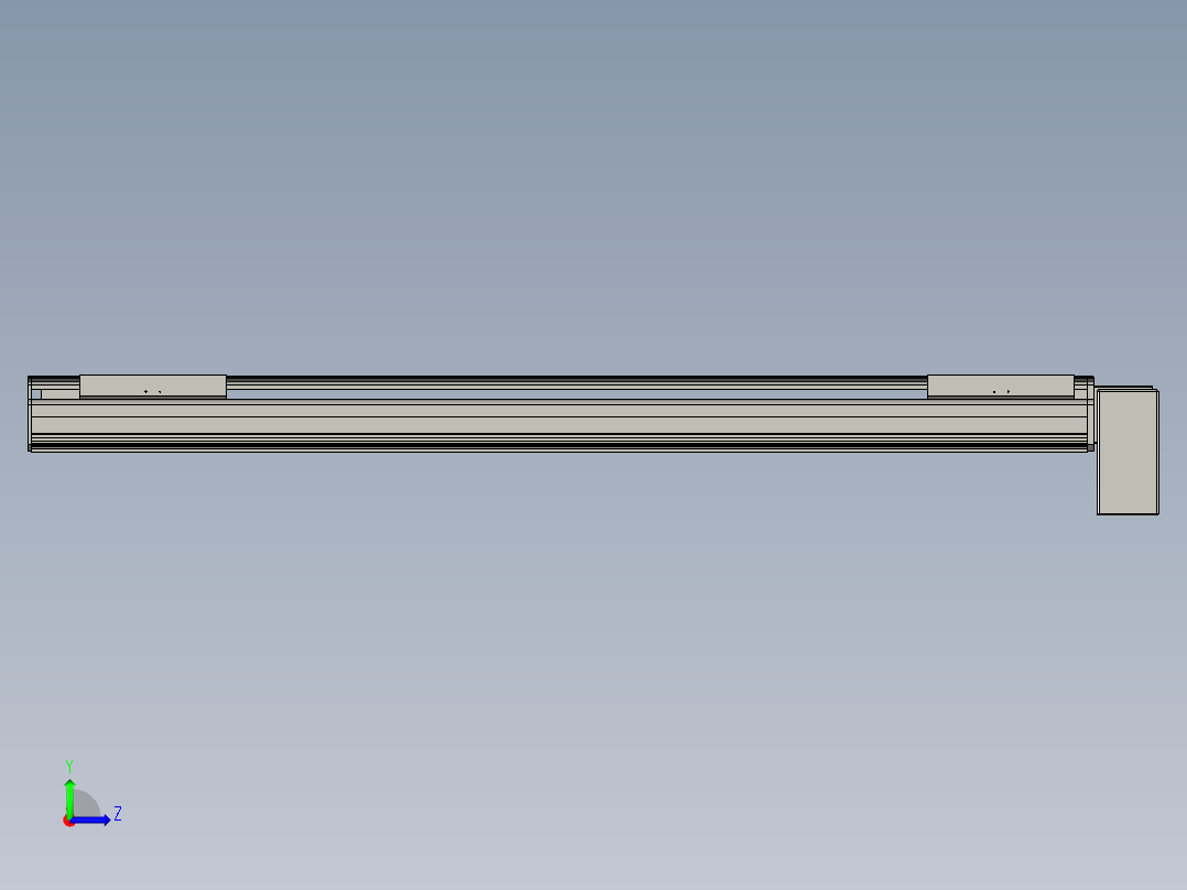 直线模组LHB21-L40-S1300-LD设计图纸左视图