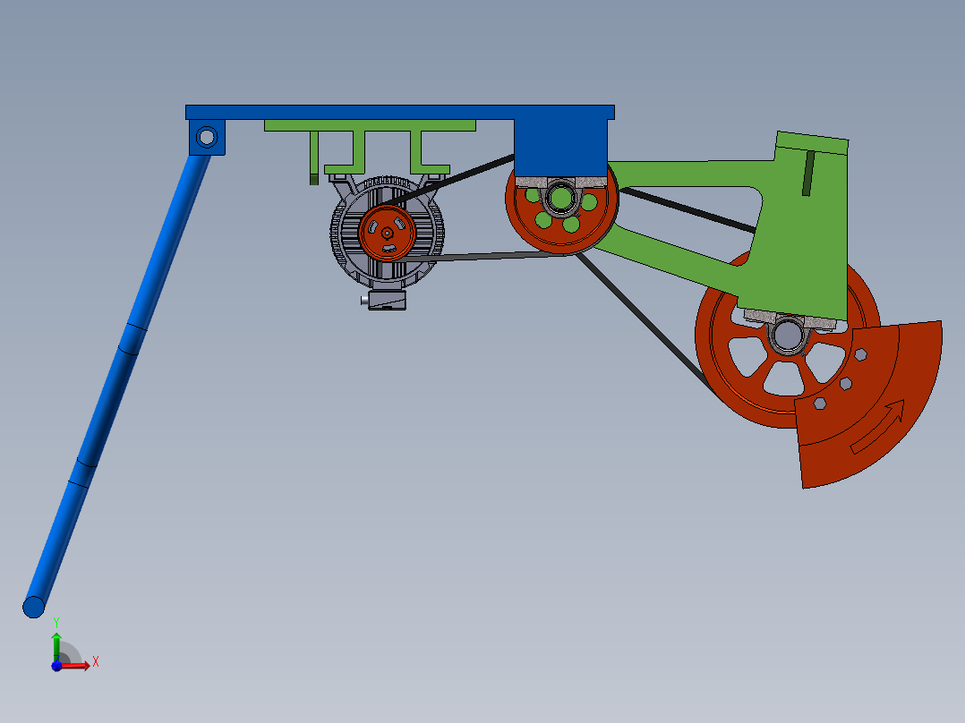 蛙式打夯机sw15可编辑前视图