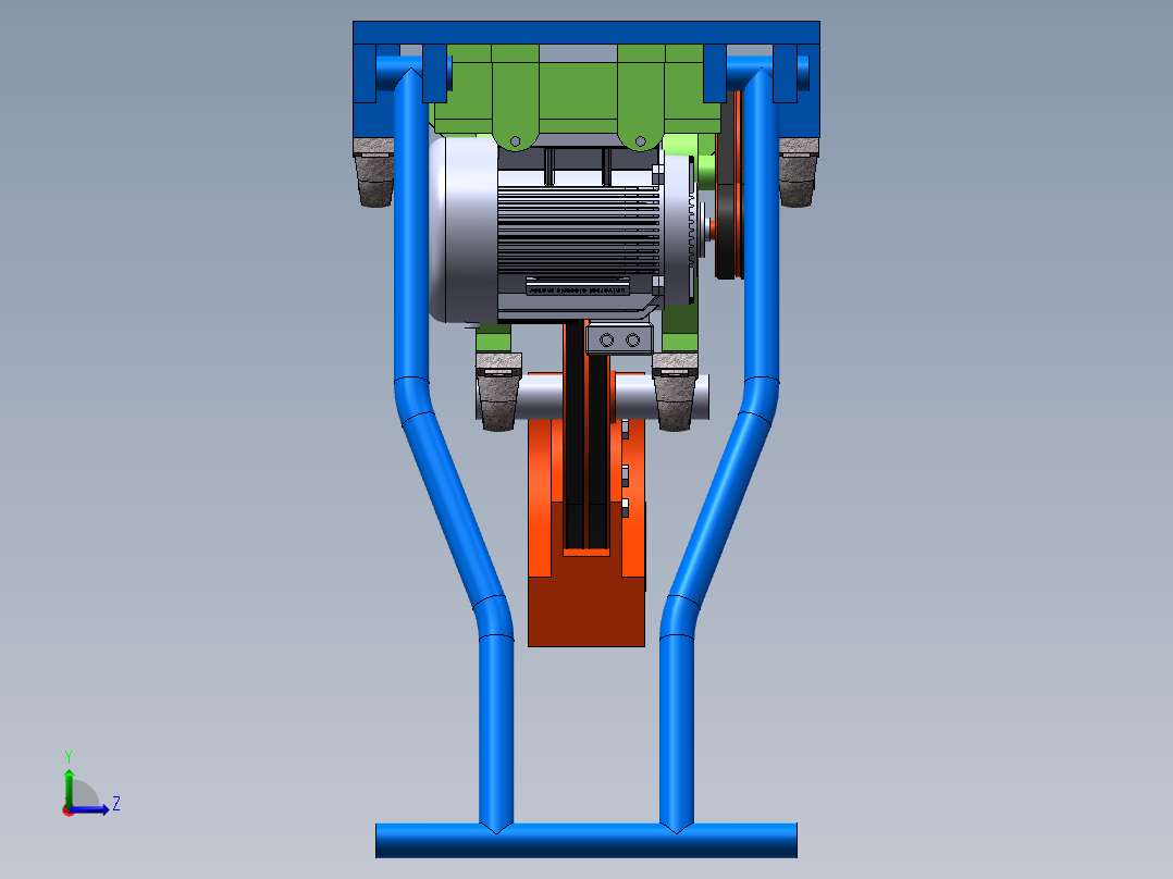 蛙式打夯机sw15可编辑左视图