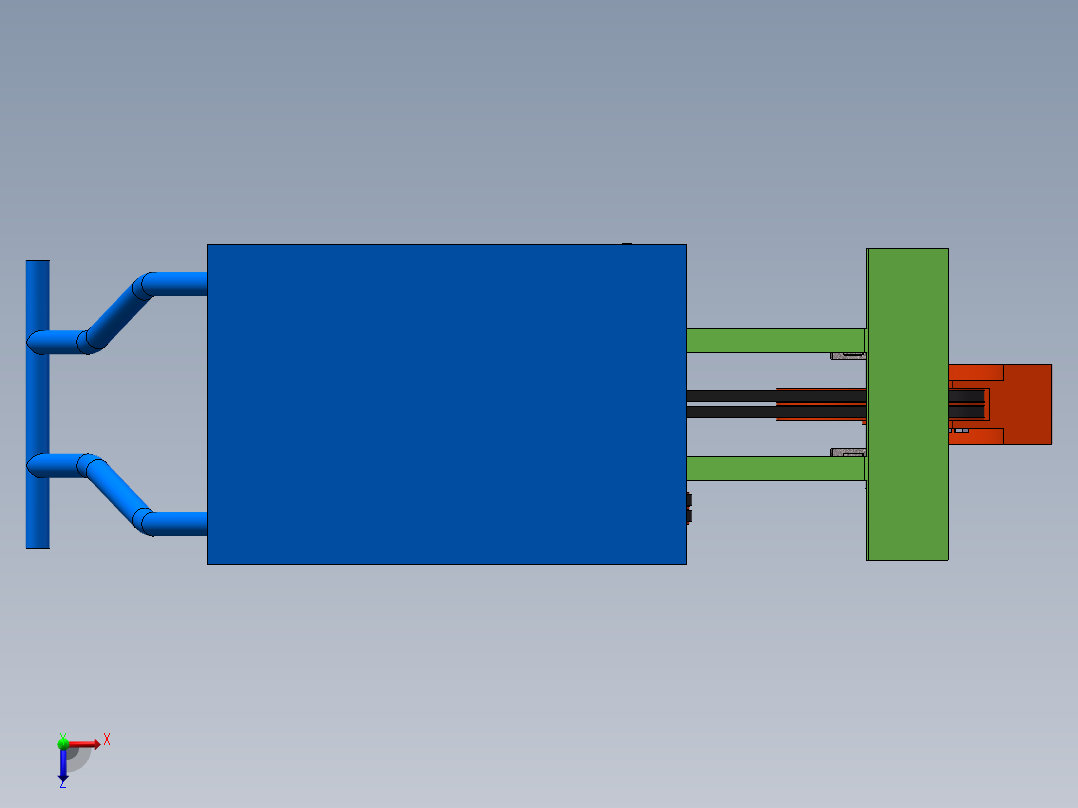 蛙式打夯机sw15可编辑俯视图