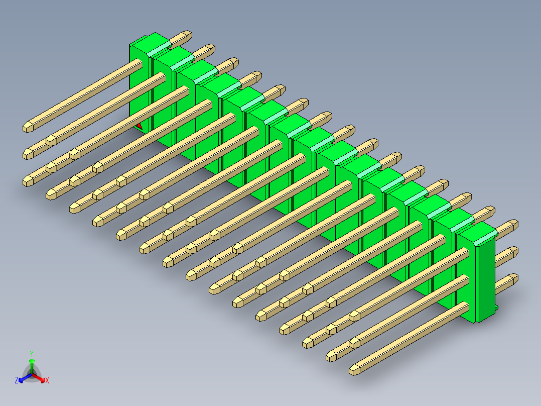 彩色公头100mil（2.54mm）系列-DS1021_green_3x15p_100mil_Type5_rev1.0