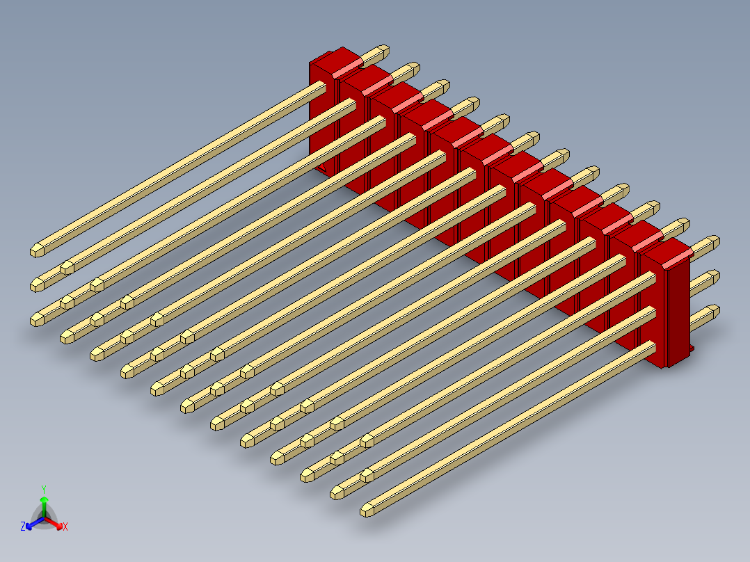 彩色公头100mil（2.54mm）系列-DS1021_red_3x12p_100mil_Type43_rev1.0