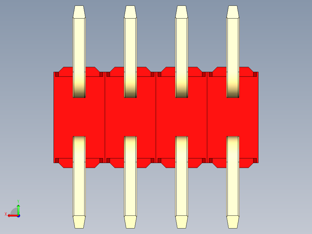 彩色公排针 100mil 2.54mm 系列-DS1022_red_08p_100mil_TypeSMT_rev1.0后视图