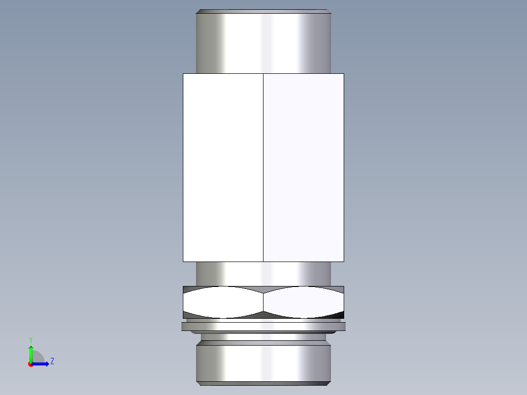 卡套式工业通用硬管接头EO_Adjustable_locknut_run_tee_LEE30SMOMDCF左视图