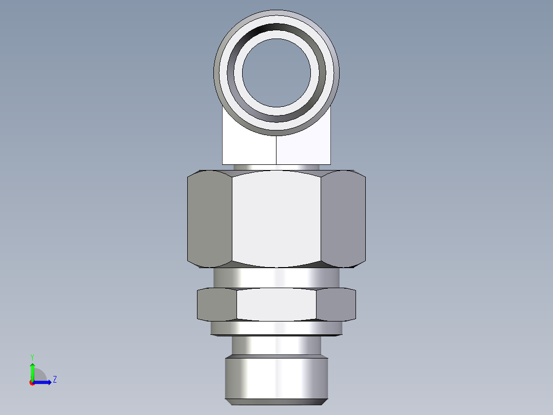 卡套式工业通用硬管接头EO_Assembled_adjustable_standpipe_branch_tee_EVT15LMOMD71左视图
