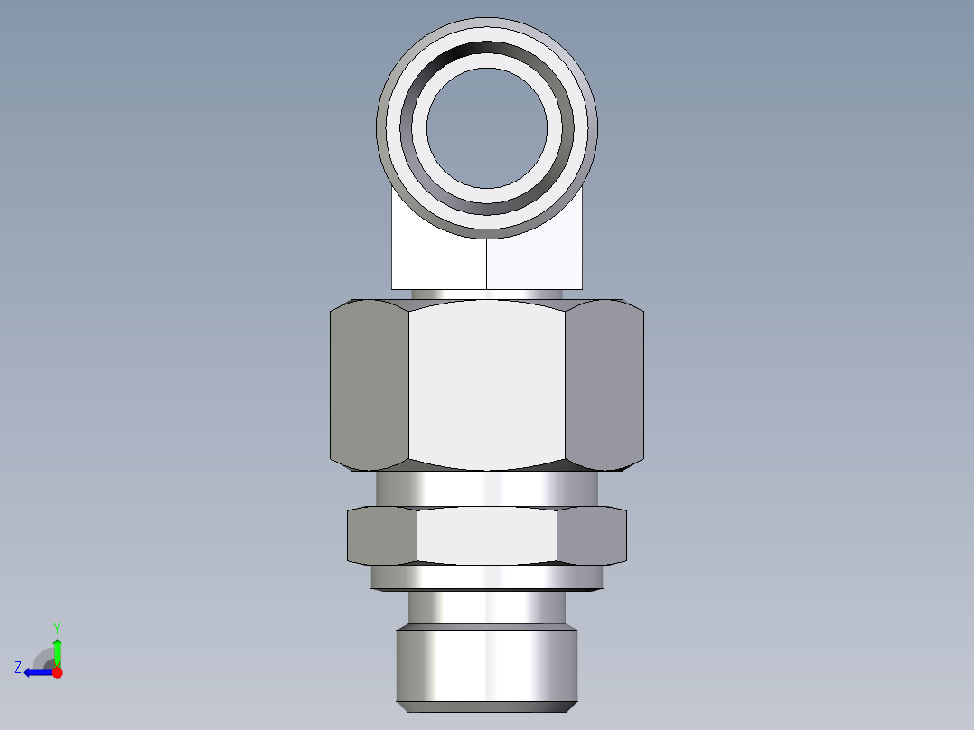 卡套式工业通用硬管接头EO_Assembled_adjustable_standpipe_branch_tee_EVT15LMOMD71右视图