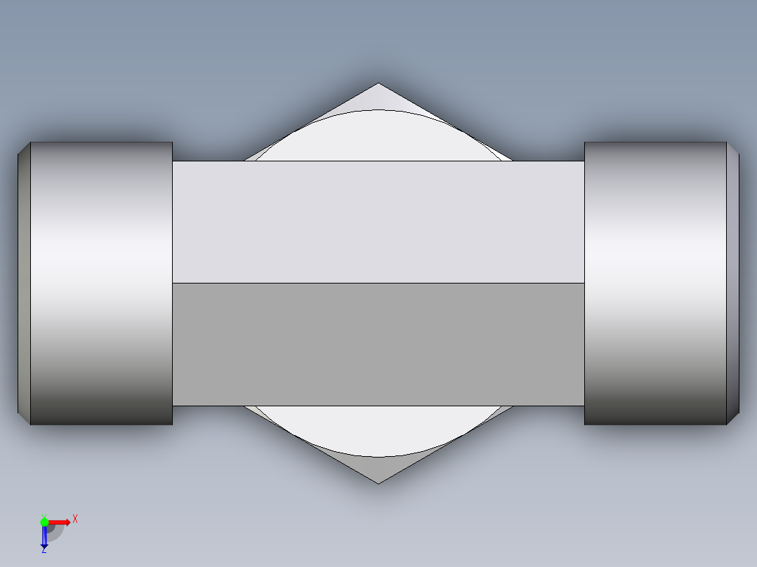卡套式工业通用硬管接头EO_Assembled_adjustable_standpipe_branch_tee_EVT15LMOMD71俯视图