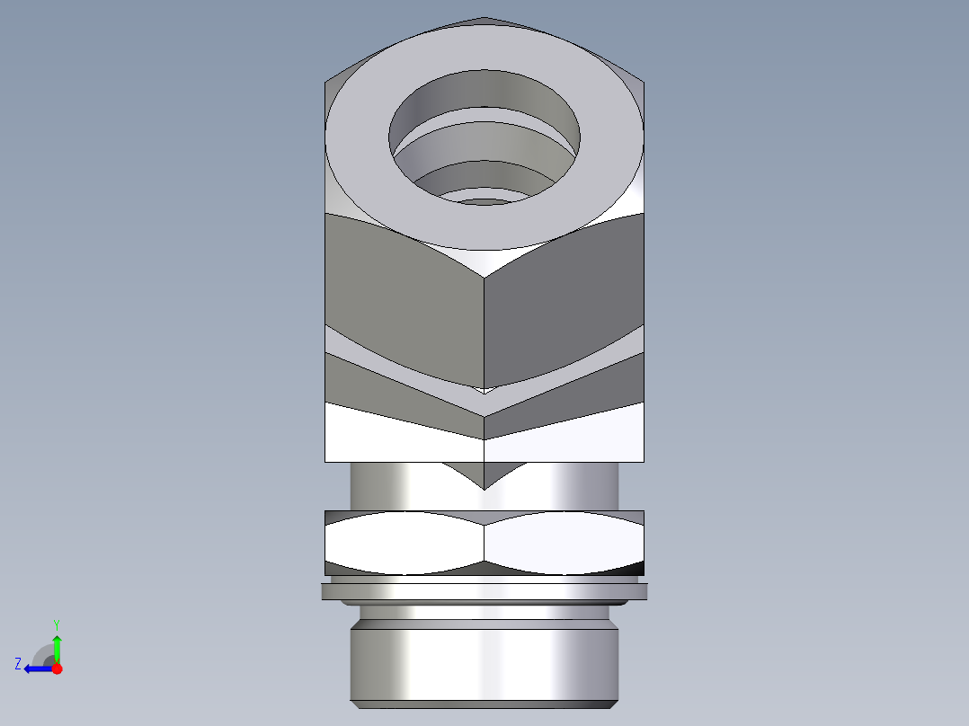 卡套式工业通用硬管接头EO_Adjustable_locknut_45_deg_elbow_VEE30ZSMCF右视图