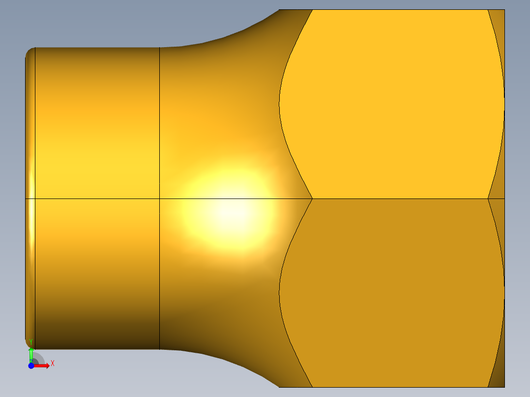 扩口式工业通用硬管接头Long Forged Nut 14FL-8前视图