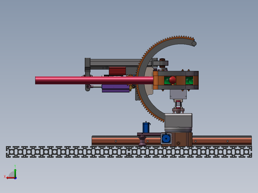 可编程半自动弯管机3D图纸H166后视图