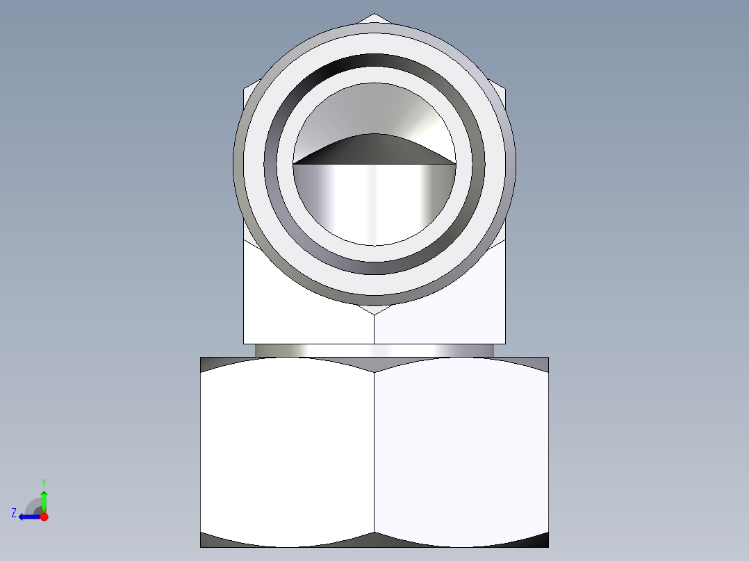 卡套式工业通用硬管接头EO_Swivel_nut_elbow_EW18LOMDCF右视图