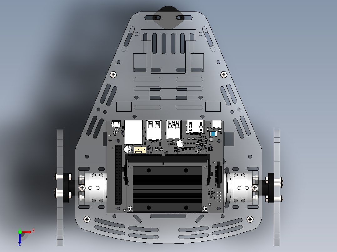 Puzzlebot ROS2智能编程小车结构俯视图