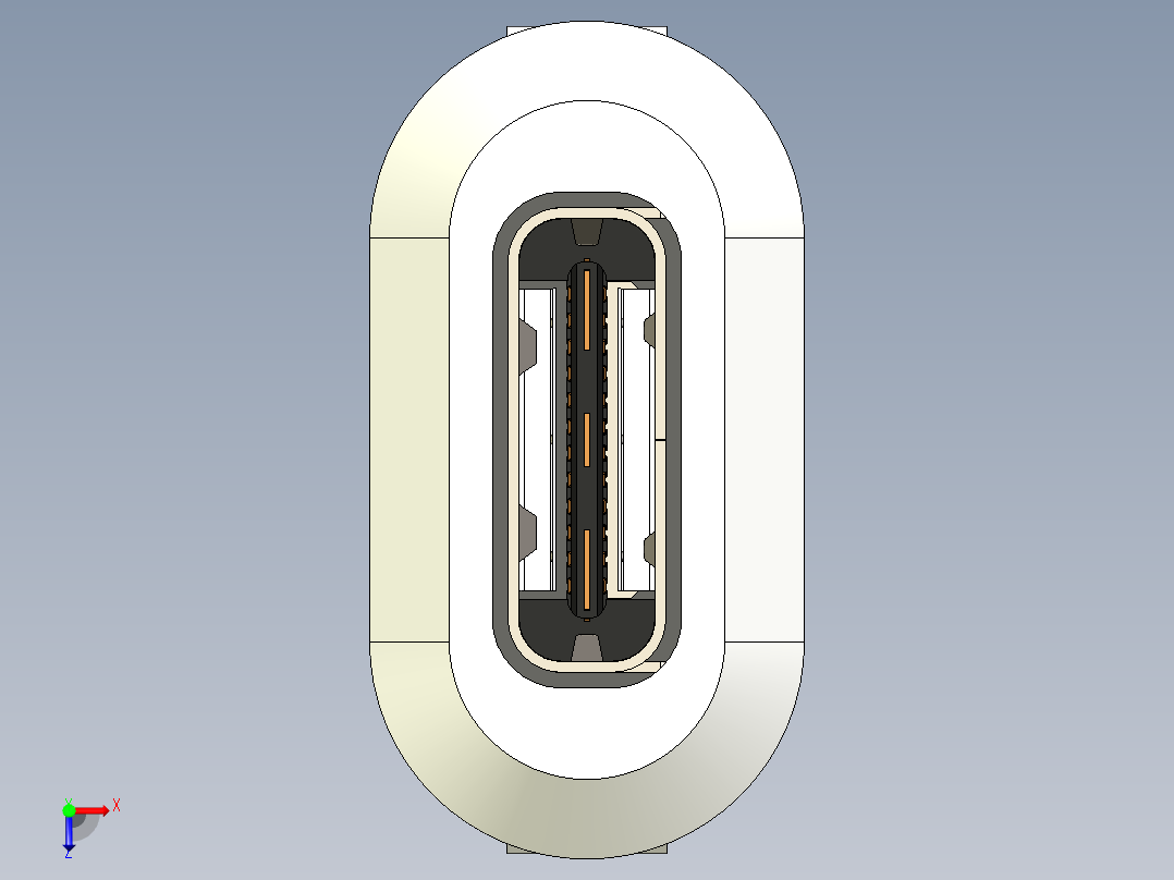 Type C 连接器插孔母 type c 插孔连接器俯视图