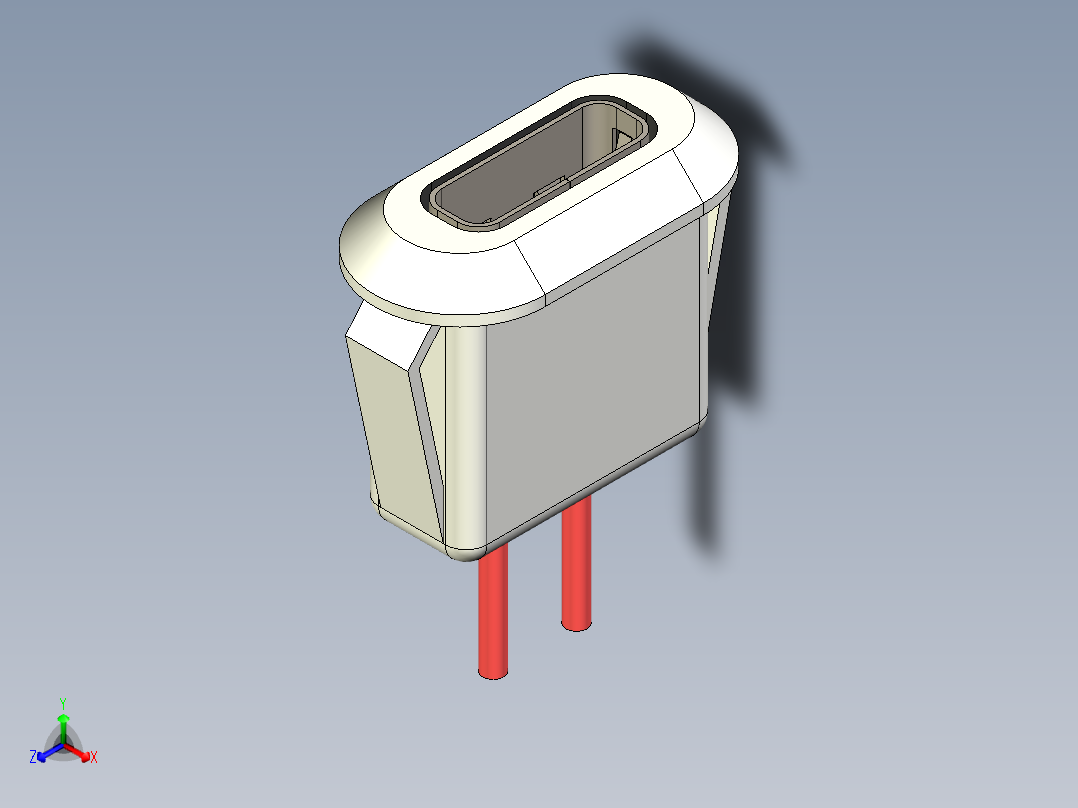 Type C 连接器插孔母 type c 插孔连接器正等轴测图