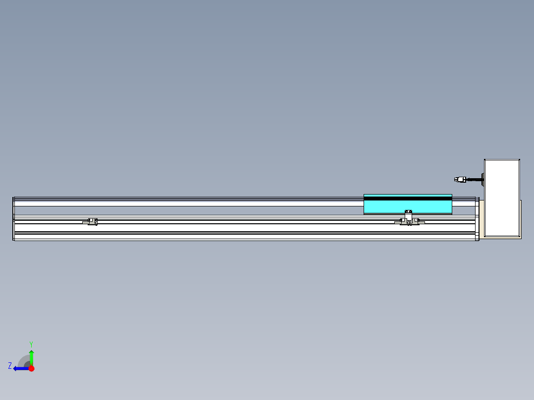 同步带滑台-半封闭B22H-L100-C-S800-RU-P75-D3-N5右视图