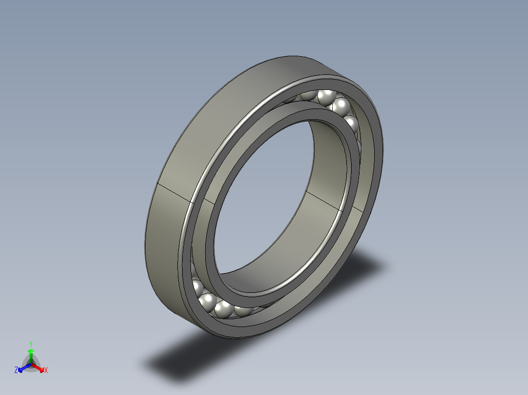 深沟球轴承6013正等轴测图