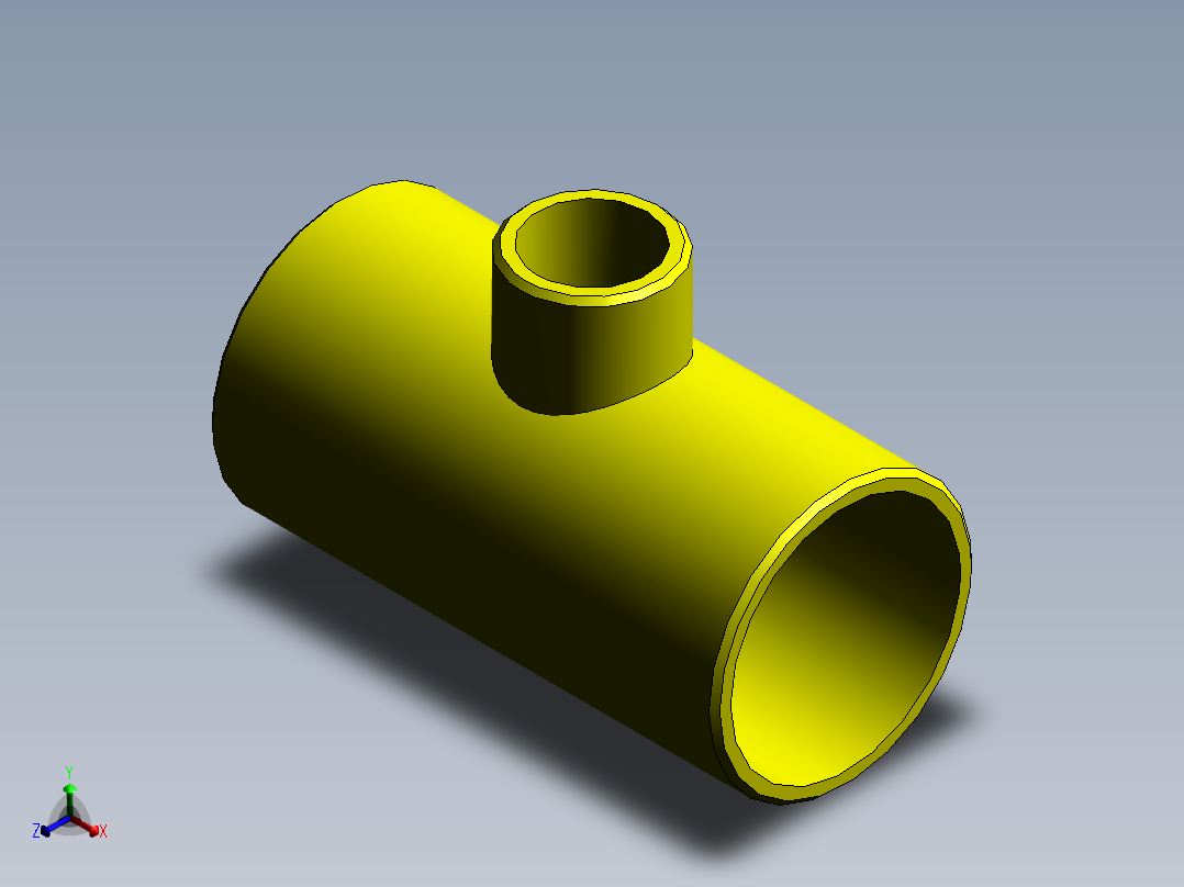 educing outlet tee inch正等轴测图