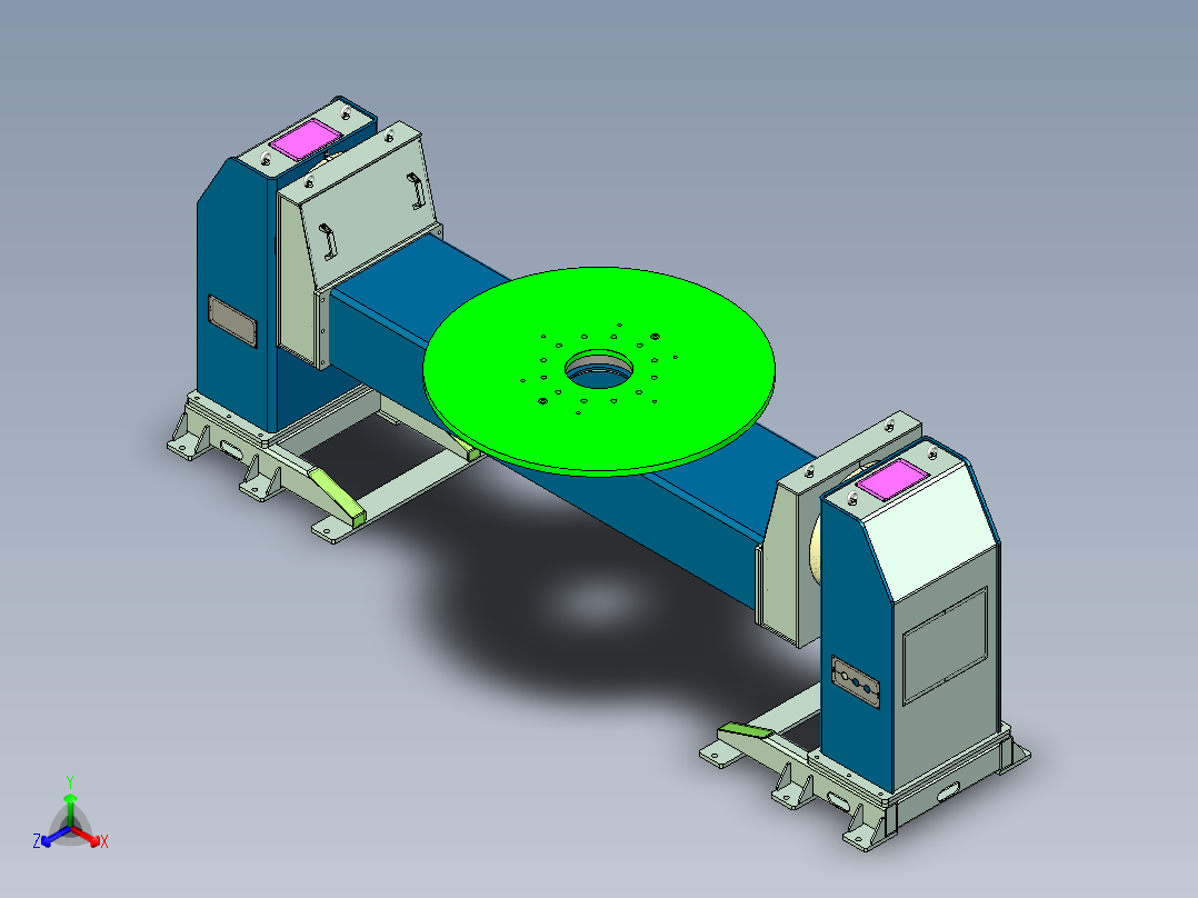 H型焊接变位机正等轴测图