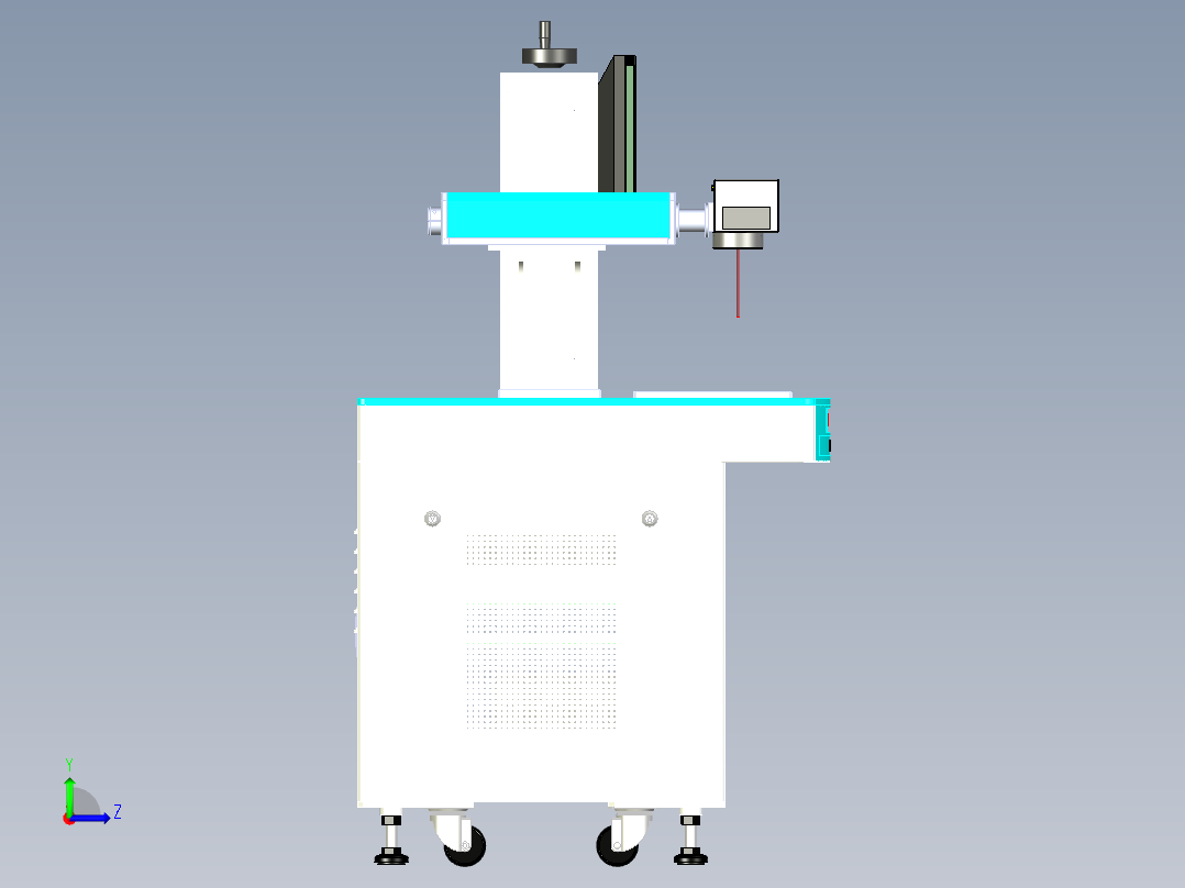 激光打标机（X_T）左视图