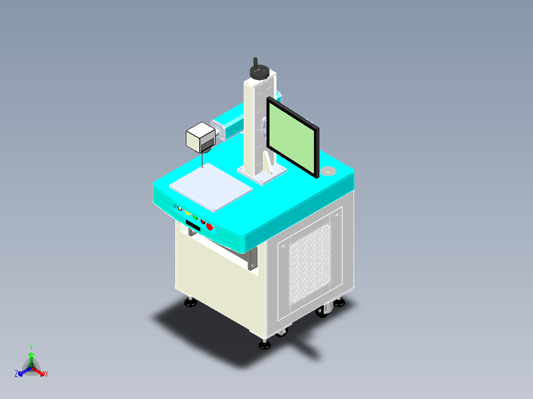 激光打标机（X_T）正等轴测图