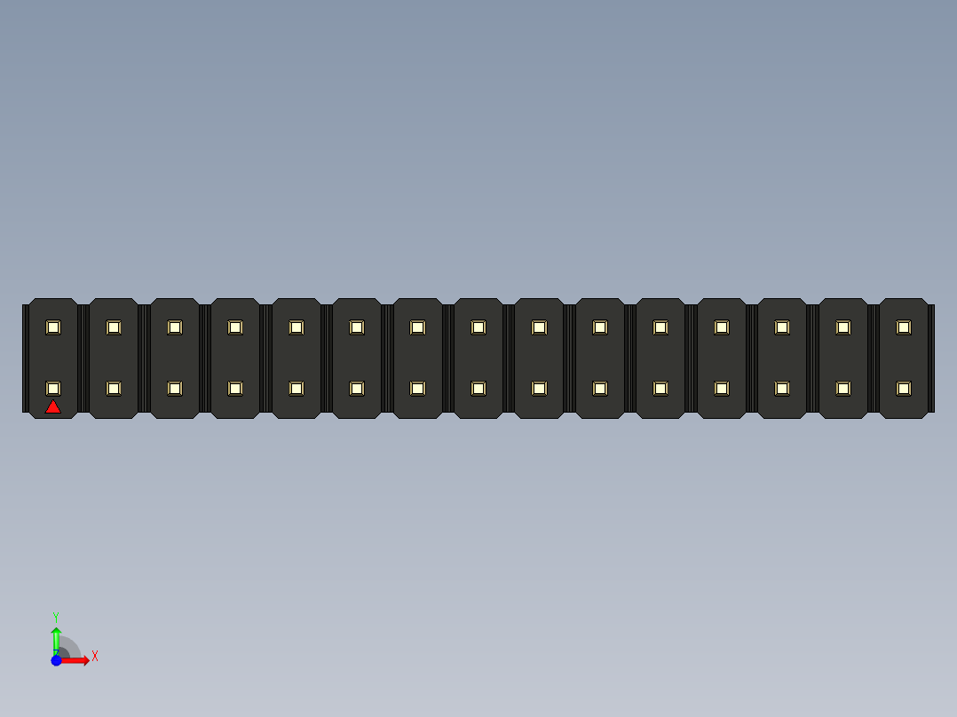 彩色公头100mil（2.54mm）系列-DS1021_black_2x15p_100mil_Type19_rev1.0前视图